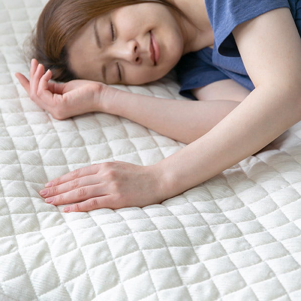 敷きパッドシングル高島ちぢみ無漂白無着色綿100％日本製