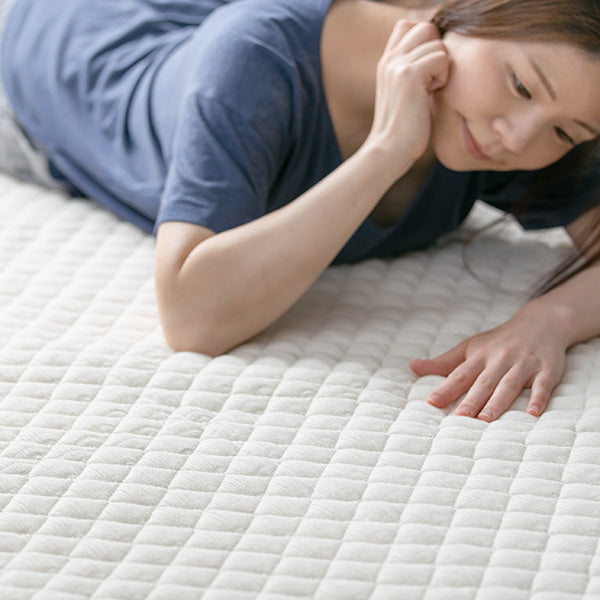 敷きパッドシングル高島ちぢみ無漂白無着色綿100％日本製