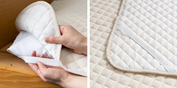 敷きパッドシングル高島ちぢみ無漂白無着色綿100％日本製