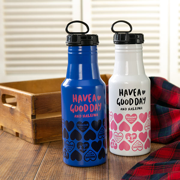 水筒ステンレスマグボトルロッコワンタッチボトル500mlハートホワイト