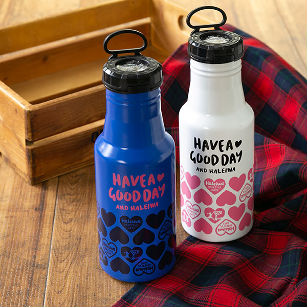 水筒ステンレスマグボトルロッコワンタッチボトル500mlハートホワイト