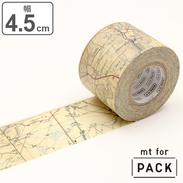 クラフトテープ粘着テープ幅広mtforPACK地図・ヴィンテージ幅45mm