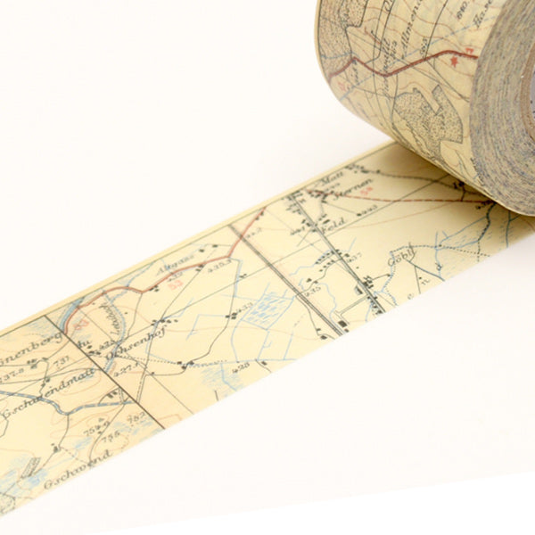 クラフトテープ粘着テープ幅広mtforPACK地図・ヴィンテージ幅45mm