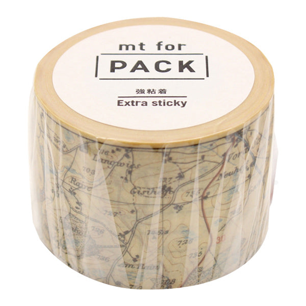クラフトテープ粘着テープ幅広mtforPACK地図・ヴィンテージ幅45mm