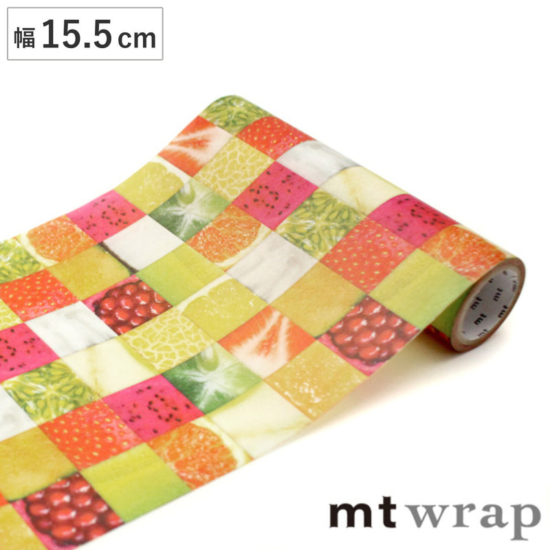 包装紙ラッピングシートmtwrapsフルーツタイル・トロピカル幅15.5cm