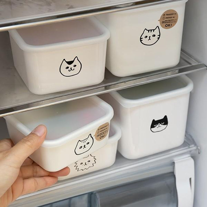 保存容器1.1L猫柄角型PFFNECOスクエアストッカーM樹脂製