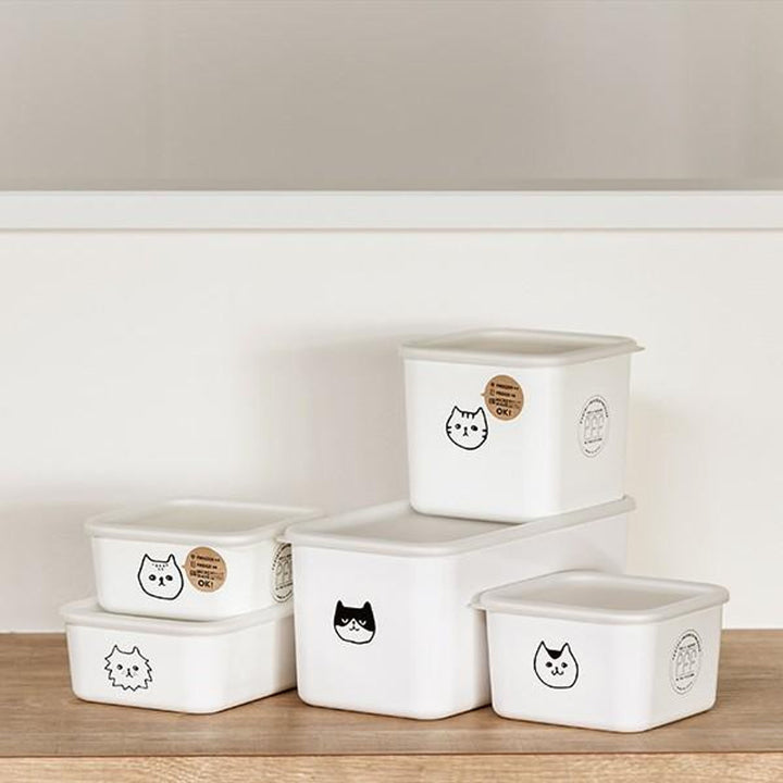 保存容器1.1L猫柄角型PFFNECOスクエアストッカーM樹脂製