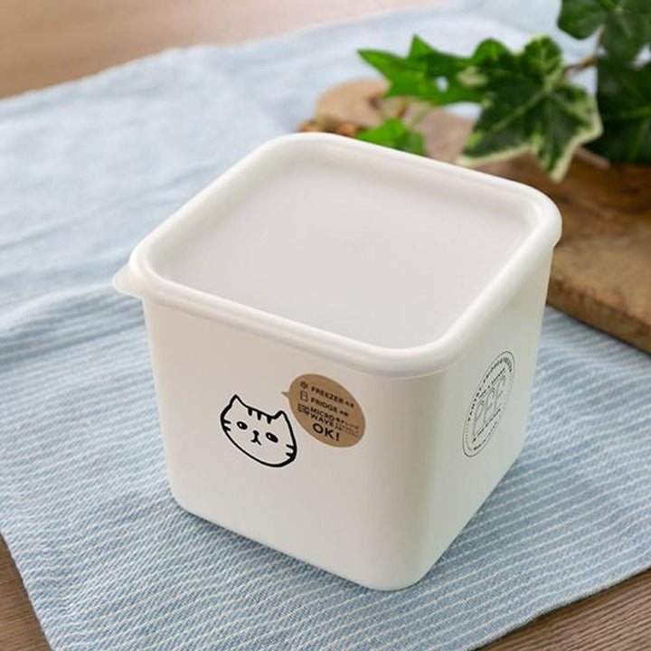 保存容器1.1L猫柄角型PFFNECOスクエアストッカーM樹脂製