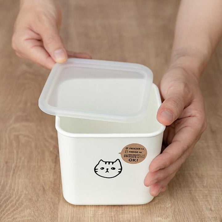 保存容器1.1L猫柄角型PFFNECOスクエアストッカーM樹脂製