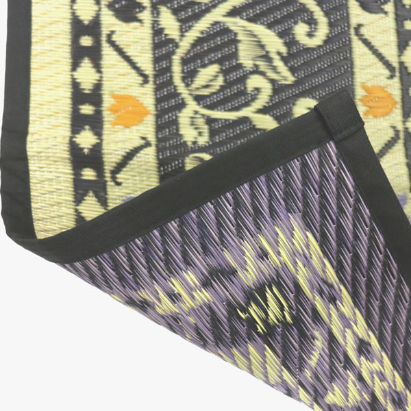 ラグい草ラグ約3畳191×250cm日本製薄手ござナチュラル／ブラックイデア