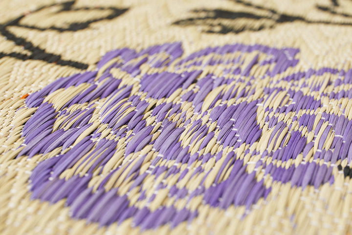 ラグい草ラグ約3畳191×250cm日本製薄手ござナチュラル／ブラックイデア