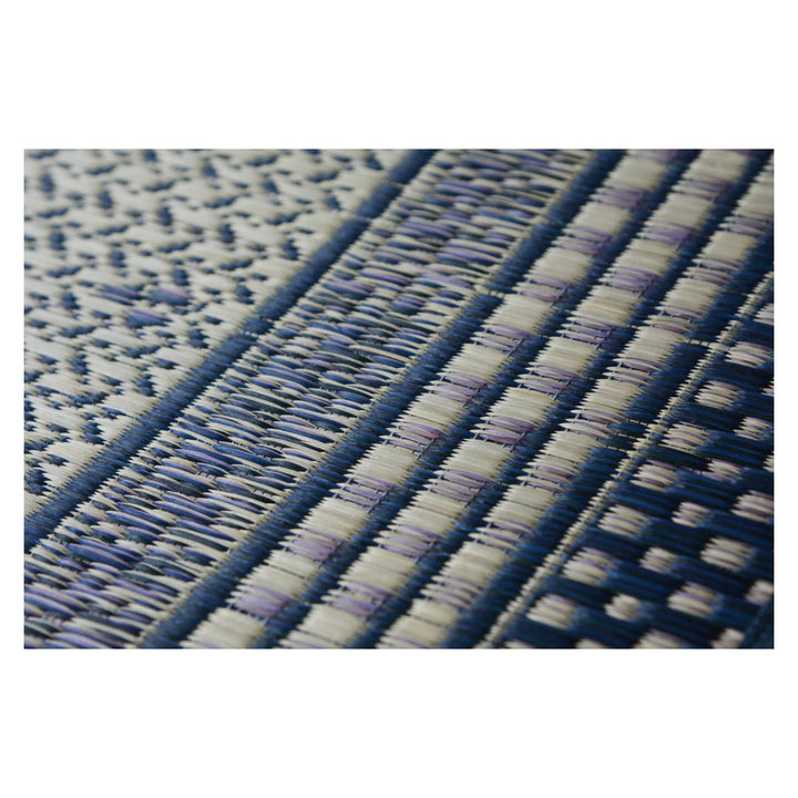 ラグい草ラグ191×191cm日本製滑り止め約2畳薄手ござ裏貼りエルモードブルー