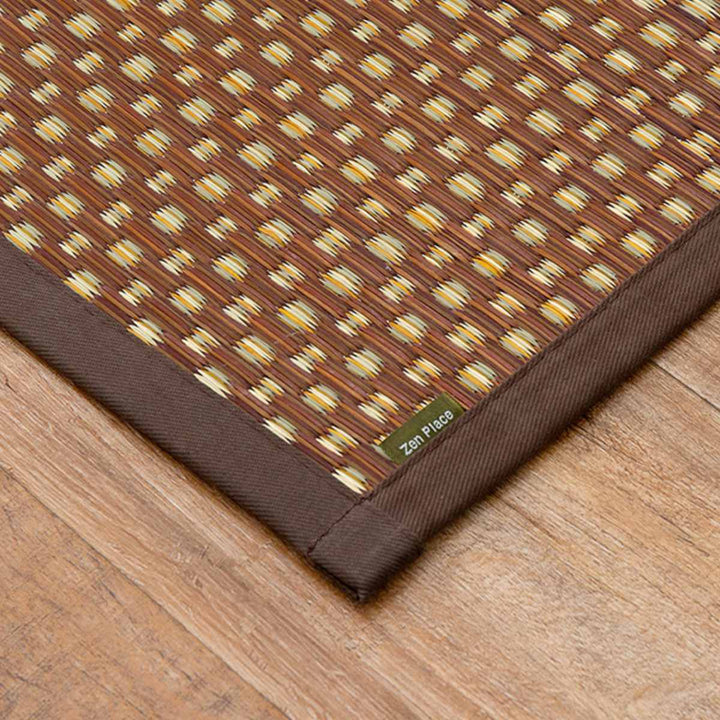 ラグい草ラグ191×191cm日本製滑り止め約2畳薄手ござ裏貼りエルモードブルー