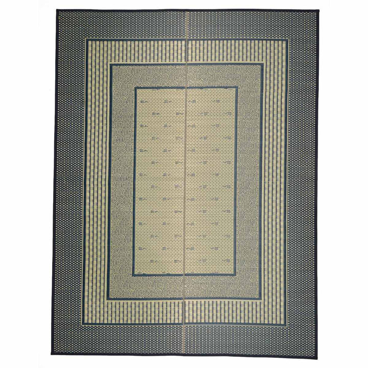 ラグい草ラグ191×191cm日本製滑り止め約2畳薄手ござ裏貼りエルモードブルー