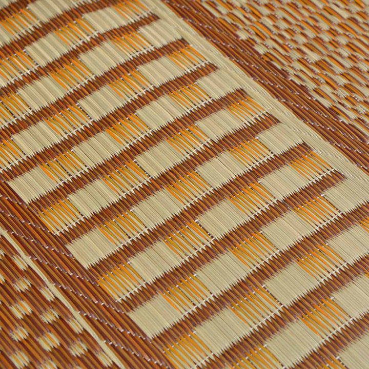 ラグい草ラグ191×250cm日本製滑り止め約3畳薄手ござ裏貼りエルモードブルー