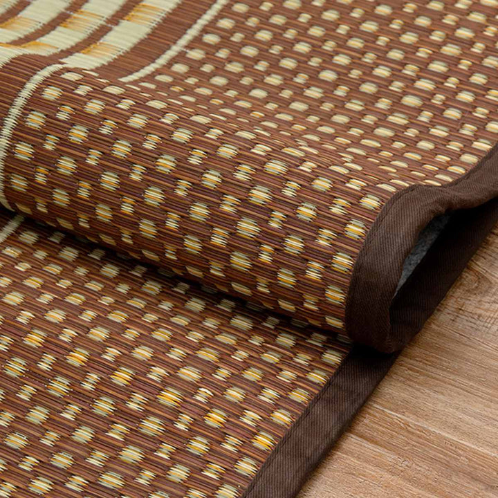 ラグい草ラグ191×250cm日本製滑り止め約3畳薄手ござ裏貼りエルモードブルー