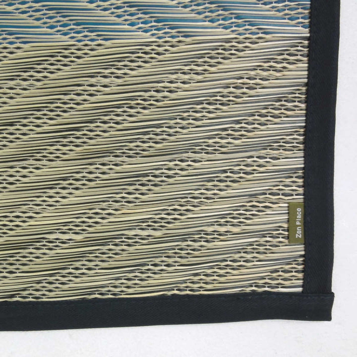 ラグい草ラグ191×191cm日本製滑り止め約2畳薄手ござ裏貼りレーヴブルー