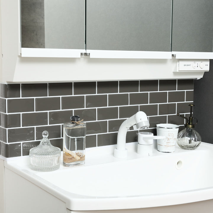 タイルシールタイルシートモザイクタイルシールサブウェイ耐熱防水耐水ブラック