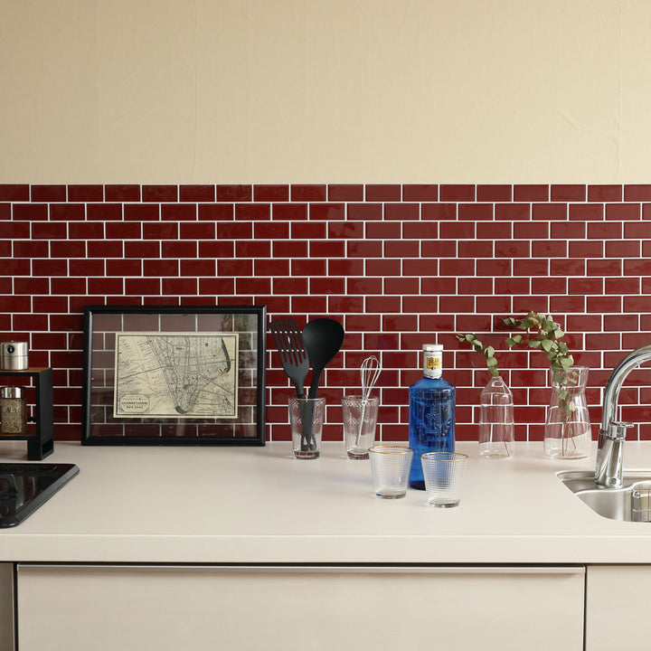 タイルシールタイルシートモザイクタイルシールサブウェイ耐熱防水耐水ブラック