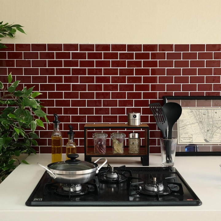 タイルシールタイルシートモザイクタイルシールサブウェイ耐熱防水耐水ブラック