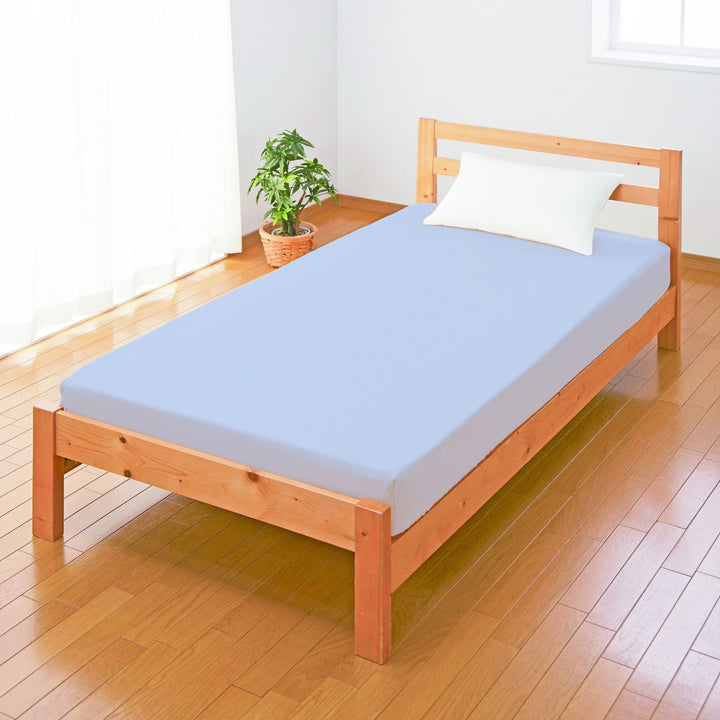 ベッドパッドボックスシーツセットシングル洗える日本製ブルー