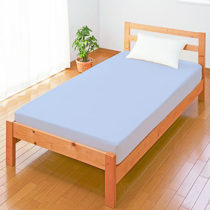 ボックスシーツダブル綿100％日本製ブルー