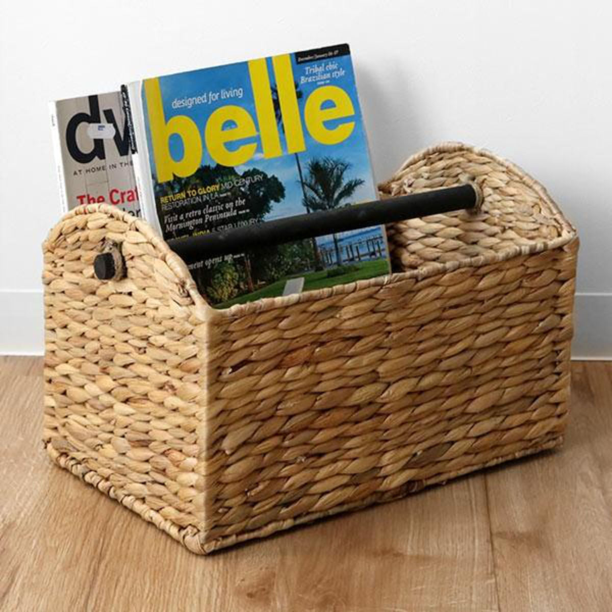 マガジンラック バスケット ウォーターヒヤシンス 収納 ボックス 幅35