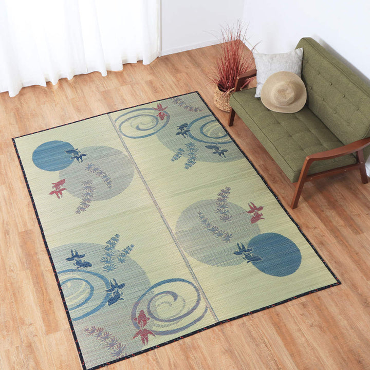 ラグい草ラグ176×230cm約2.5畳薄手ござ裏貼り涼水