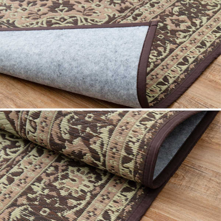 ラグい草ラグ191×191cm約2.5畳薄手ござ裏貼りコンチェルトブルー