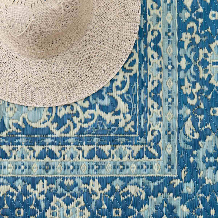 ラグい草ラグ191×250cm約3畳薄手ござ裏貼りコンチェルトブルー