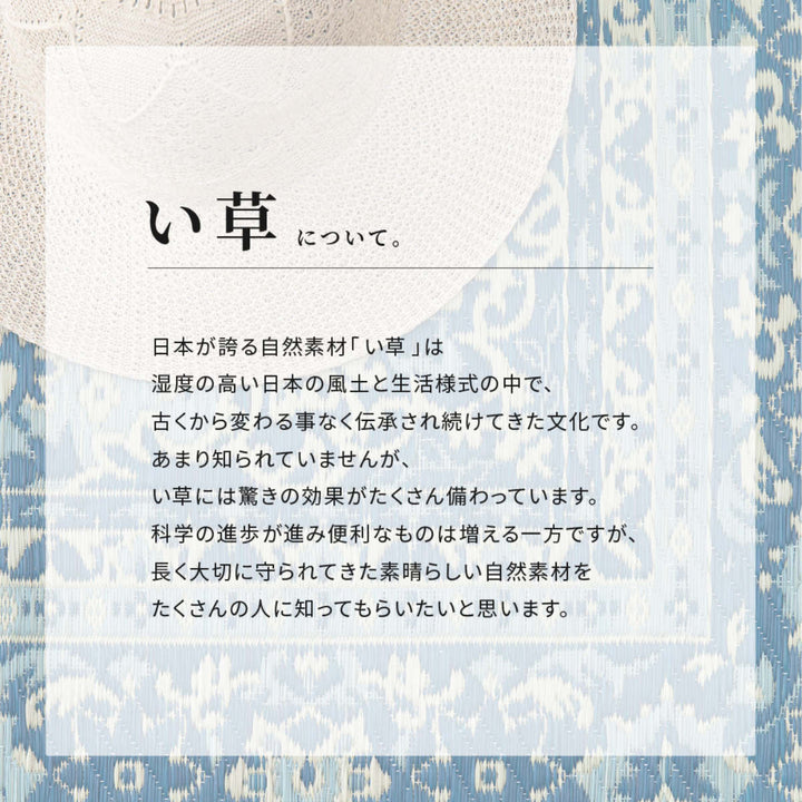 ラグい草ラグ191×250cm約3畳薄手ござ裏貼りコンチェルトブルー
