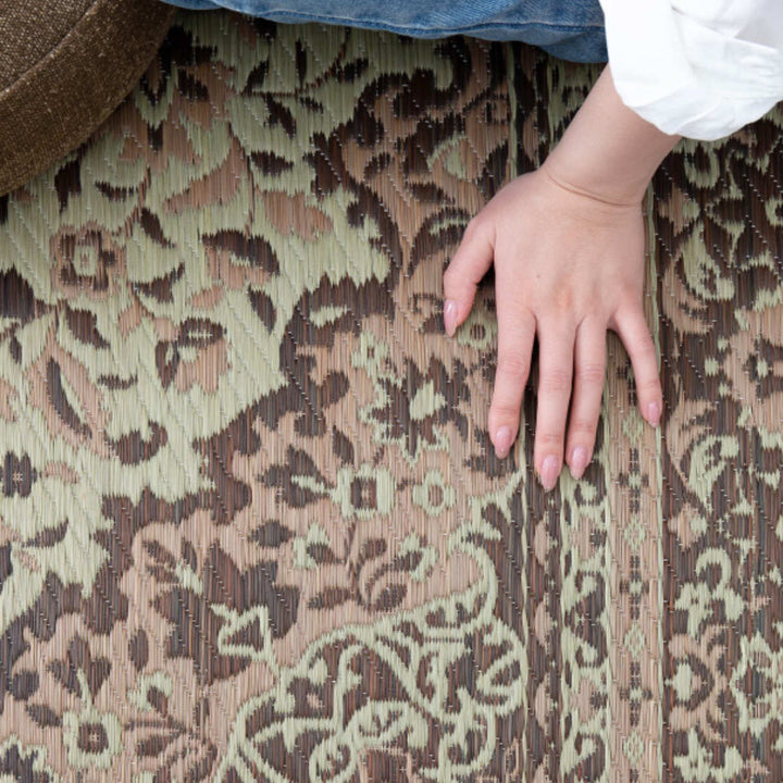 ラグい草ラグ191×250cm約3畳薄手ござ裏貼りコンチェルトブルー