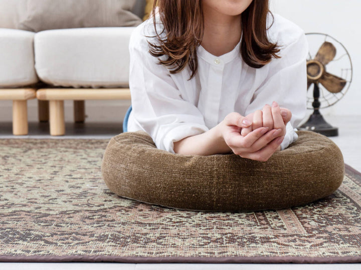 ラグい草ラグ191×250cm約3畳薄手ござ裏貼りコンチェルトブルー