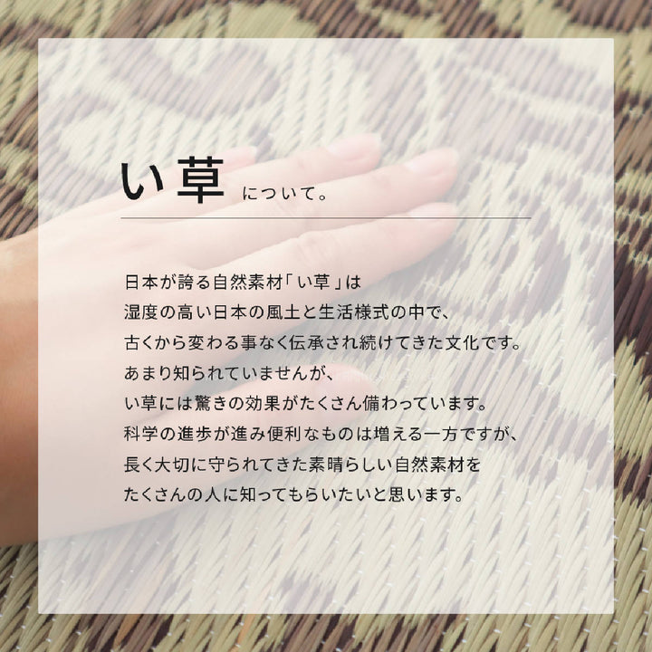 ラグい草ラグ176×176cm約2畳薄手ござ裏貼りカノンブルー