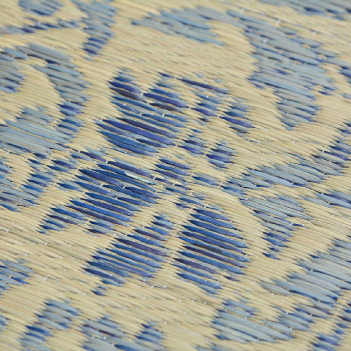 ラグい草ラグ176×230cm約2.5畳薄手ござ裏貼りカノンブルー