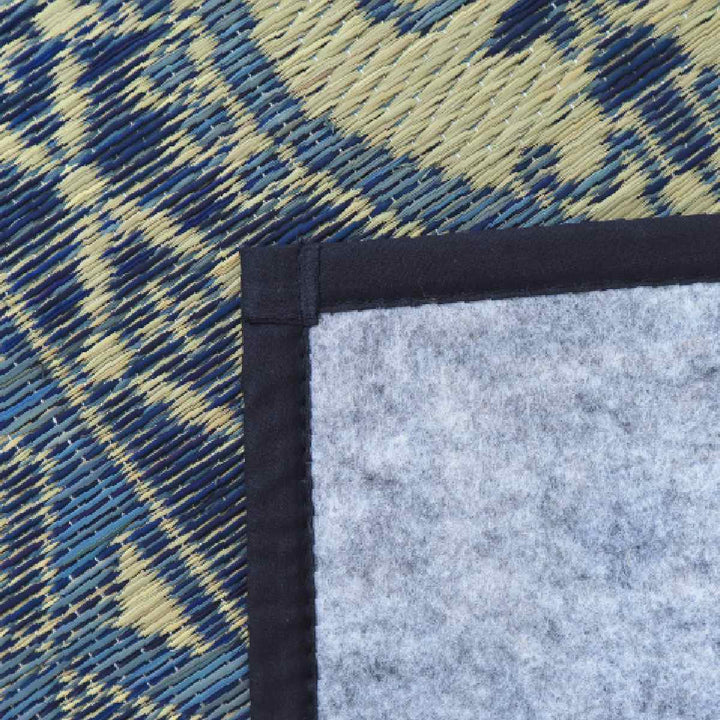 ラグい草ラグ176×230cm約2.5畳薄手ござ裏貼りカノンブルー