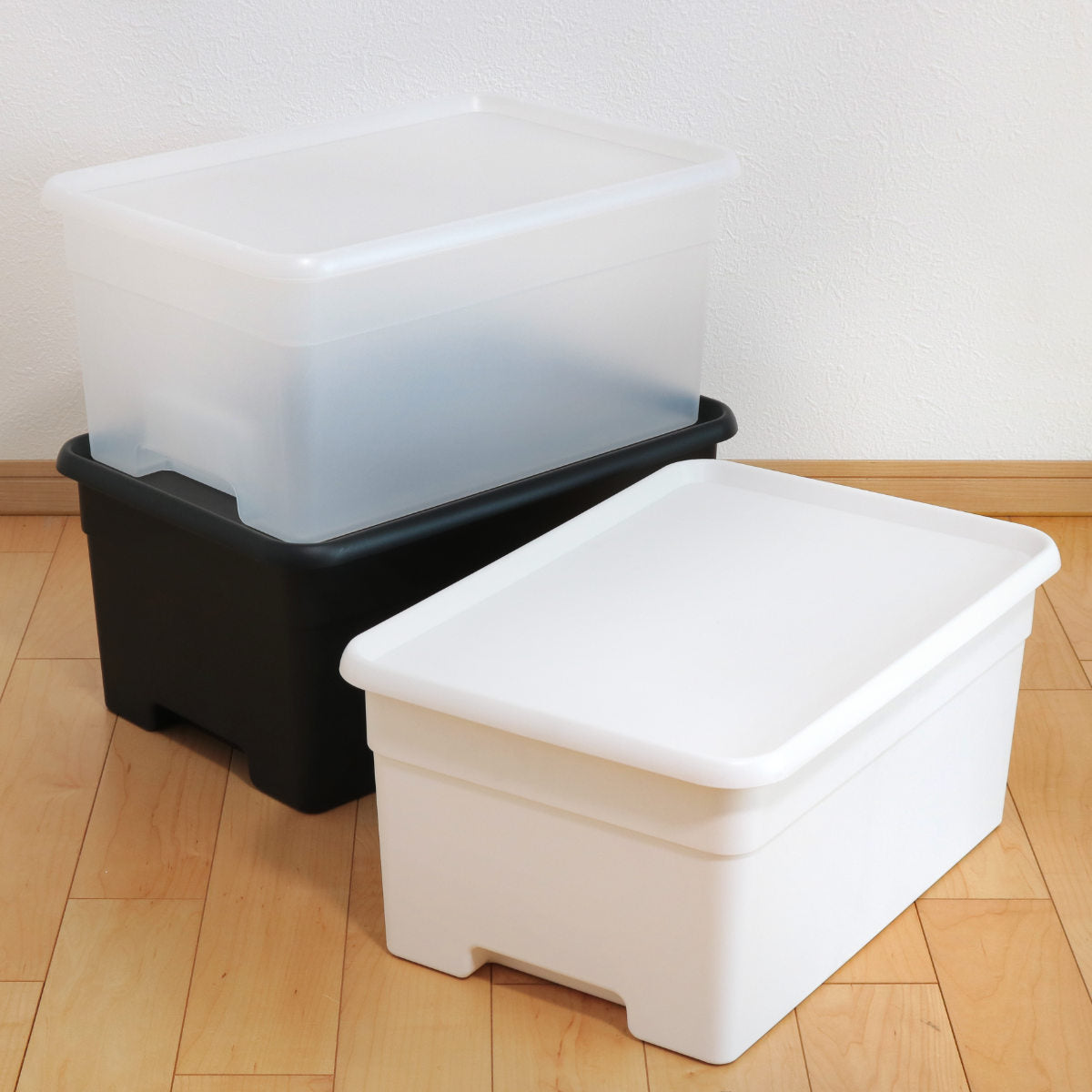 収納ボックス L 幅34×奥行49×高さ23cm オンボックス フタ付き 日本製