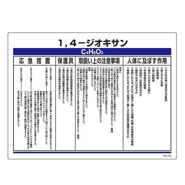 標識 特定化学物資関係標識 「1，4-ジオキサン」 特38-323