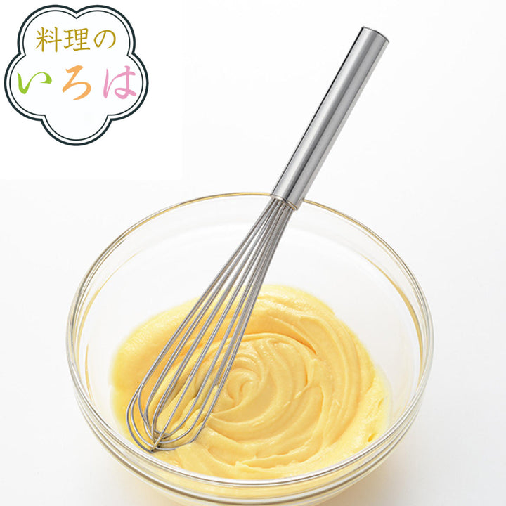 泡だて器スリム料理のいろはプロ仕様のピアノ線を使ったスリムな泡立てステンレス製日本製