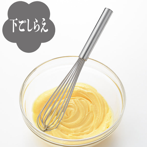泡だて器スリム料理のいろはプロ仕様のピアノ線を使ったスリムな泡立てステンレス製日本製