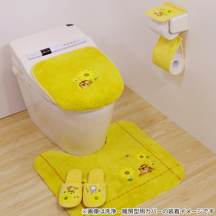 トイレフタカバーとなりのトトロ花のバス停トイレふたカバー普通便座用