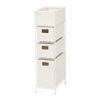 ランドリーチェスト 幅20.5cm 3段 スリムタイプ 引出し 隙間収納 完成品