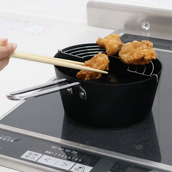天ぷら鍋IH対応ミニ横長ひるもぐフッ素樹脂加工