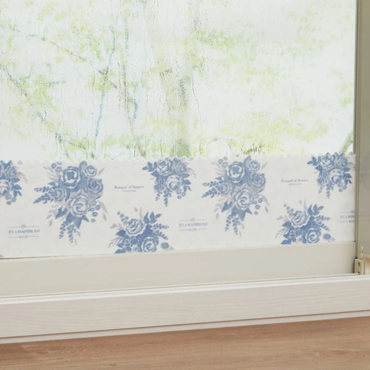 結露吸水テープすりガラス用ローズ幅16cm１本入両面柄入り