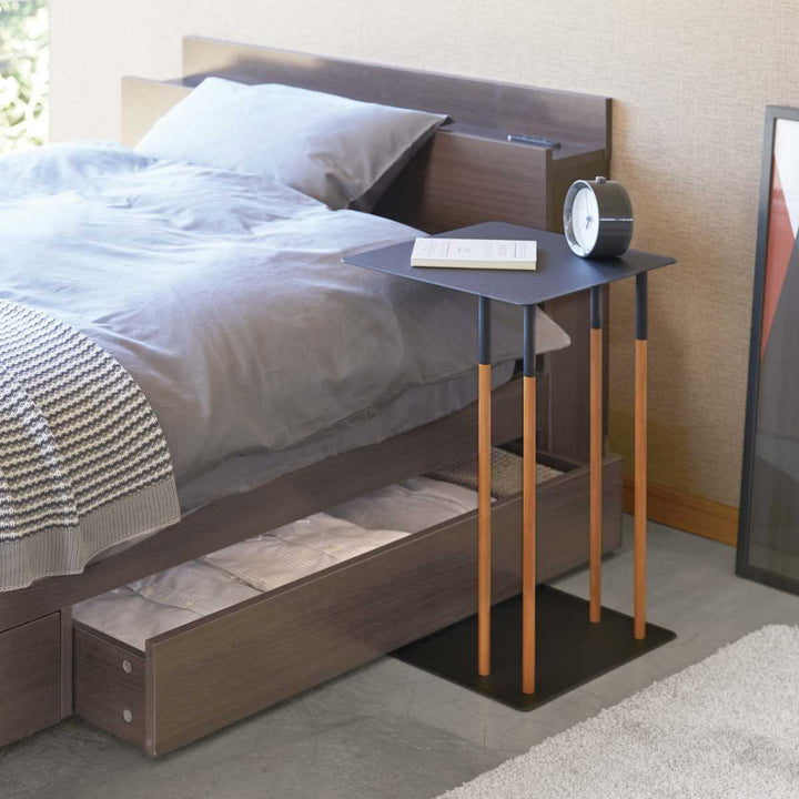 サイドテーブルプレーンPLAIN差し込み収納木製天然木スチール