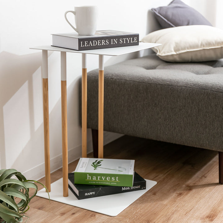 サイドテーブルプレーンPLAIN差し込み収納木製天然木スチール