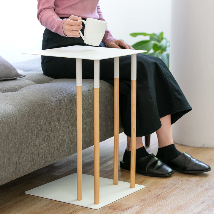 サイドテーブルプレーンPLAIN差し込み収納木製天然木スチール