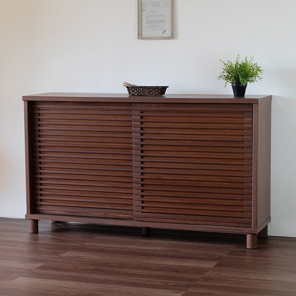 下駄箱幅152.5cm4段ルーバーROSY完成品