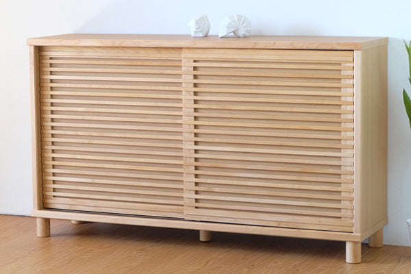 下駄箱幅152.5cm4段ルーバーROSY完成品