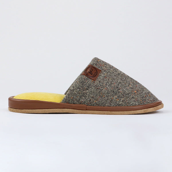 スリッパモダンネップニット外縫いMサイズレッド